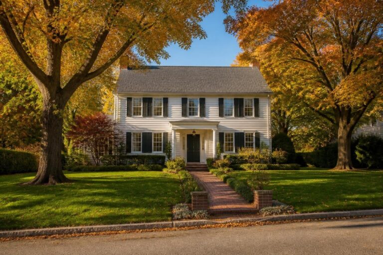 A colonial home on a tree-lined street in autumn, Choosing a Listing Agent in White Plains