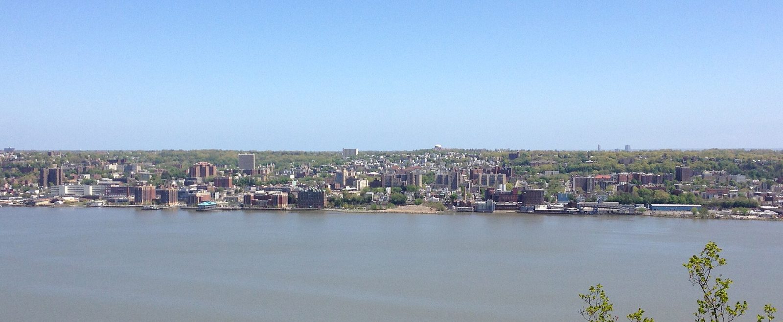 View of Yonkers along the Hudson River from the Palisades
